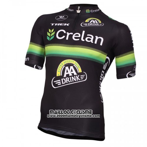 2016 Maillot Ciclismo Crelan AA Noir et Vert Manches Courtes et Cuissard